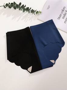 7Pcs No Show High-Waisted, Wave-Hemmed, Non-Slip, And Anti-Roll-Up Women's Briefs Set, Sizes S-XXL - 彩色 - 查看 7