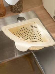 Sink Accessories, Food Waste Disposer, Triangular Drain Basket, Kitchen Strainer, Storage Rack With Drip Tray, Vegetable & Fruit Washing Basin With Rice Residue Filter - Multicolor - View 5
