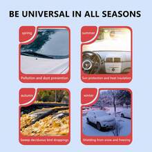 Universal Car Half Cover Sunshade Windproof Design Sun Protection Suitable For Most Cars And SUVs - 黑色 - 查看 2