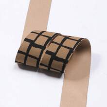 复古棋盘格图案缎带，创意拼布爱心花卉编织带，DIY发饰蝴蝶结缎带