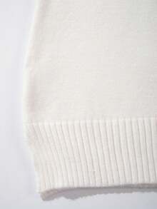 GRKC Men's Crew Neck Sweater, Street American Casual Versatile Loose Fit Pullover Knit Top, Autumn/Winter - White - View 7
