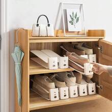 Organizador de Ranuras para Zapatos 10 Piezas, Zapatera Organizador Doble de Plstico, Apiladores de Zapatos Ajustables Ahorro de Espacio para Zapato, Tacn Alto, Tenis y Sandalias - blanco 10 piezas - Ver 9