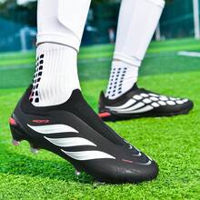1 Đôi giày đá bóng WEJIESS liền mạch mới cho nam/nữ, giày tập chống trượt AG đinh dài, giày đá bóng ngoài trời, giày thể thao bóng đá chuyên nghiệp, giày đá bóng cổ cao đinh ngắn - màu đen - Xem 7