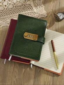 Unisex Lockable Diary Notebook, A5 Size, 240 Pages, Lockable, Replaceable Leather Notebook Inner Core (8.5 * 5.9 Inches) - A5 - View 7