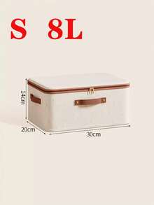 1pc Foldable Storage Box - Durable & Spacious Dual Zipper Storage Bin With Faux Leather Handle, Portable Clothes Storage Box For Home, Under Bed - Multicolor - View 15