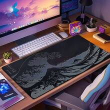 1 pieza Alfombrilla de ratón con diseño de ola japonesa, antideslizante para computadora portátil, computadora, juegos de oficina, accesorio de escritorio de PC mini - Multicolor - Ver 4