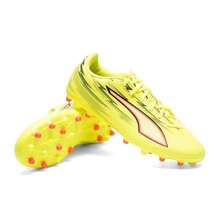 Puma ULTRA-6-PLAY-MG Football Shoes, MG Studs, Men & Women, Field Training Sports, 108984-01 - Yellow - Black - Bright Red - Golden Gray - View 3