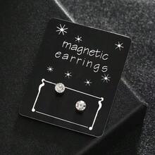 6 Pairs Of Ear Decorations With Silver Inlaid With White Diamonds Of 3/4/5mm. From Daily Elegance To Eye-Catching At Parties, These Multi-Sized Diamond Ear Decorations Are Perfect As Holiday Gifts. - Multicolor - View 12