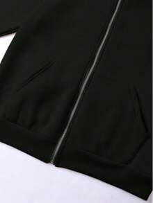 Men's Fashion Dark Masked Printed Double Hooded Jacket, A Cool And Fashionable Street Top, Naturally Versatile, Casual And Cool, Comfortable And Versatile, Suitable For Autumn Men's Wear, Men's Wear, Winter Men's Wear, Parties, Outdoor Tops, Fashionable Men's Hooded Sweatshirts, Double Hooded Sweatshirts. - Black - View 6