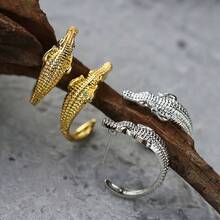 Punk Creative Alloy Crocodile Alligator Earrings For Women Punk Creative Animal Stud Earrings Fashion Ear Jewelry Gift - Gold - View 7