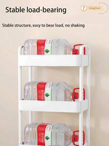 5/4/3层多功能储物推车，360°旋转，承重力强，多层置物架，适用于厨房、卧室、客厅、浴室和户外露营，塑料材质，多功能储物推车 | 时尚现代置物架 | 坚固耐用的储物架，是圣诞节、新年礼物、厨房用品、厨房配件和厨房工具的理想之选 - 彩色 - 查看 3