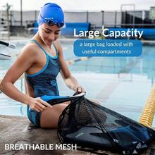 - Bolsas de equipo de natacin, mochila de malla con cordn, bolsa de natacin para nadadores, mochila de malla para playa, gimnasio y equipo de entrenamiento - Púrpura + 1. Bolsa de malla - Ver 3