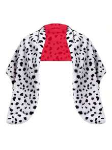 155*42厘米 达尔马提亚豹纹披肩，黑白女巫款，用途广泛，适合日常、派对、舞会等场合，蓬松柔软 - 彩色 - 查看 3