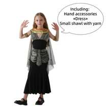 Girls' Holiday Party Costume, Egyptian Costume, French Costume, Charming Queen, Arabian Princess Costume - Multicolor - View 11