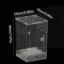 1pc Acrylic Tree Frog Pet Snake Habitat Terrarium With Front Opening For Reptile Breeding