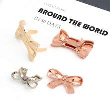 4个可拆卸编织蝴蝶金属装饰标签，适用于服装、皮革、腰带、心形DIY包袋配件