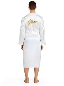 Groom Wedding Morning Robe Spring And Autumn Long Style Home Large Size Cardigan Sleeping Robe Bathroom Decor Summer Back To School