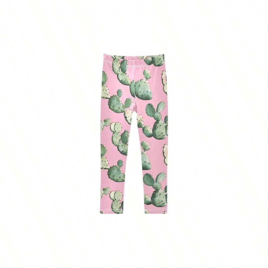 - Leggings deportivos elsticos para nios, color rosa cactus esttico, rendimiento 4T - 4 Años - Ver 1