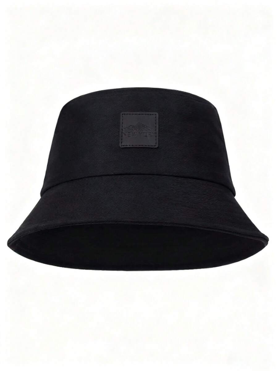 1顶纯色渔夫帽，男女通用，适合户外防晒、休闲、春秋季旅行和海边度假。 - 黑色 - 查看 1