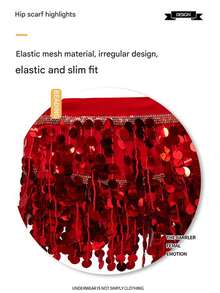 Sparkling Sequined Tassel Hip Bandana - Stylish Accessory For Parties, Nightclubs, Dance Performances (Multiple Colors Available)