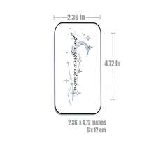 INKARTLINK INKARTINK 蓝色线条绘制星月图案手工艺术文字纹身贴纸，防水持久2-5天，彩色水转印临时纹身贴纸，小众设计装饰 - 彩色 - 查看 5