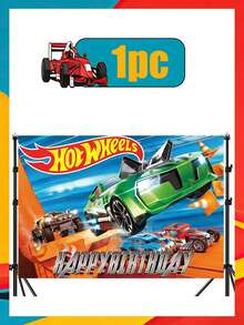 Hot Wheels Wheel Racing Car Backdrop, Party Decoration, Banner, Photography Backdrop, Suitable For Outdoor Dining Party, Birthday Party, Valentine's Day, Ramadan, New Year And Birthday Party Decorations - Multicolor - View 7