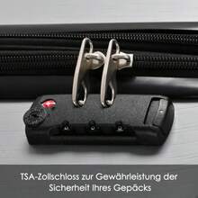 Koffer-Set, Hartschalen-Koffer, Rollkoffer, Reisekoffer, Handgepäck 4 Rollen, ABS-Material, TSA Zollschloss, Silver Gray - Grey - View 4