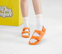 Skechers Women's Lightweight Shock-Absorbing Comfortable Durable Casual Beach Sandals, Suitable For Summer - Orange - View 3