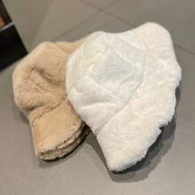 Mũ xô màu trơn bằng polyester dễ thương, vành bèo nhún, ấm áp, thoải mái, thích hợp cho hoạt động ngoài trời trong thời tiết lạnh, dành cho nữ. - Nhiều màu - Xem 11