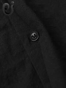 Men's Casual Long Robe, Middle Eastern Clothing, Long Sleeve Kaftan - Black - View 6