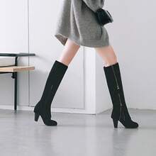 Women Over-The-Knee Boots - màu xanh quân đội - Xem 4