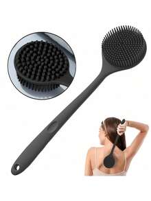 Silicone Long-Handle Bath Brush Back Scrubber Shower Exfoliating Brush Body Massager,Bag,Organizer,Storage,Hair Clips - Multicolor - View 12