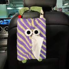 1pc-Travel Car Tissue Box Creative Cute Little Monster Car Hanging Bag Car Tissue Bag Car Hanging Tissue Rack Storage Box Car Tissue Box Organizer Storage Travel Summer