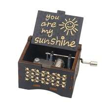 You Are My Sunshine Vintage Wooden Hand Crank Music Box, Laser Engraved Vintage Wooden Sunshine Musical Box, Gifts For Birthday/Valentine's Day, Christmas, New Year - Multicolor - View 14