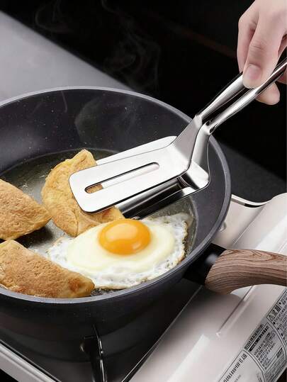 Espátula/Pinça Grande 2 em 1 em Aço Inoxidável, Ideal para Virar, Segurar ou Servir Alimentos de Churrasco, Espátula/Pinça de Dupla Face para Bifes, Pães, Hambúrgueres, Buffets, Bolos e Muito Mais