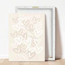 1pc, Canvas Wall Art, Framed Wall Decor, Heart Pattern, Beige College Style Wall Art, Graffiti Heart Colorful Poster, Neutral Fashion Poster, Girl's Room Decor, Printable Heart Pattern, Modern Apartment Decor, Home Decor, Valentine's Day Decor, Valentine's Day Poster, Wedding Decor, Love Poster, Couple Gift, Room Decor, Dorm Decor, Bedroom Decor, Living Room Decor, Gift, College Style Decor - Multicolor - View 4