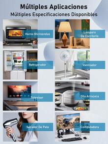 6-Outlet Multi-Switch Bar, Multi-Switch Bar, 6 Outlets, Overload Protection, White, 30 Cm - PS014-2PIEZAS - View 9