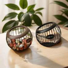 Organizador de cápsulas de café de hierro multifuncional, estante de almacenamiento creativo para aperitivos y frutas, cesta Diagonal hueca, artículos para el hogar, 1. FICQ - Blanco - Ver 8