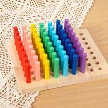 Wooden Color Sorting Sticks, Colorful Wooden Rod Sorting Game, Fine Motor Skills Training Toy For Children, Color Recognition Game - Multicolor - View 9