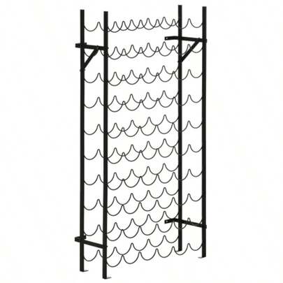 Adega HOMCOM para 60 garrafas, suporte de parede em metal, elegante porta-garrafas preto para casa.