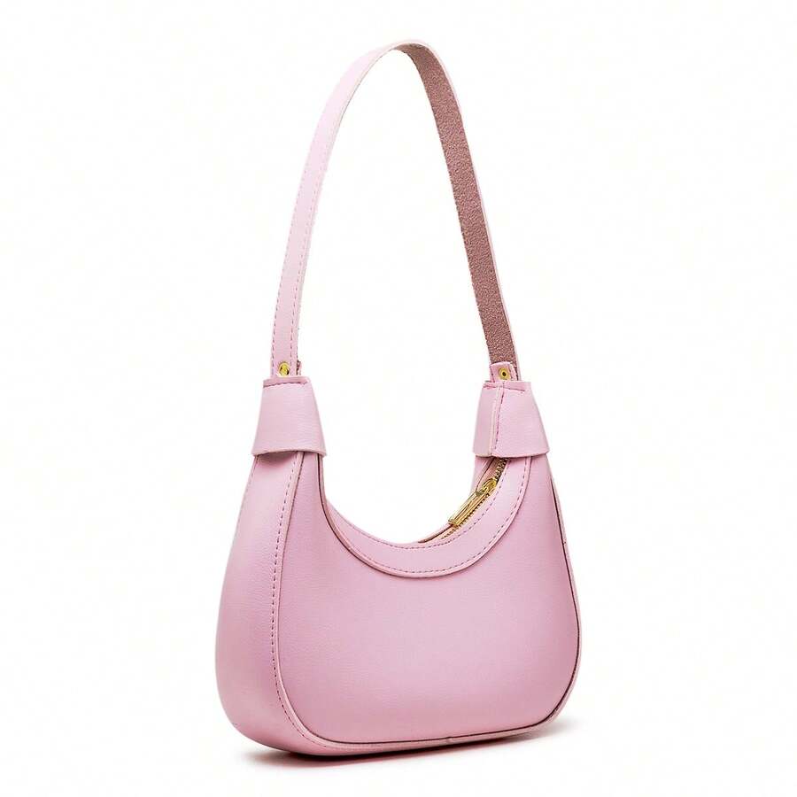 Bolsa Meia Lua De Ombro Pequena  Gringa - Fúcsia - Visão 1