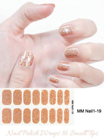 No-Bake Gel Nail Polish Film, Waterproof & Long-Lasting Nail Art Sticker, Marble & Large Color Block Designs