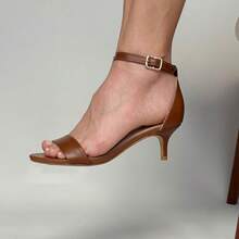 Catarina Women's Sandal – Genuine Leather | 6cm Heel | Comfortable | Standard Fit - 威士忌酒 - 查看 3