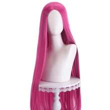 Peluca de Cosplay larga y recta de 40 pulgadas, pelucas de pelo sintético resistentes al calor con separación Central, Rubio, rosa, rojo y morado ZPFE - K002-01 - Ver 9