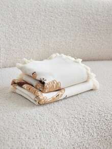 1个波西米亚风格3D刺绣狗狗抽象装饰抱枕，适用于客厅、卧室、派对等各种环境 - 彩色 - 查看 4