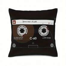 1Pc Retro Audio Cassette Pattern Throw Pillow Covers - 17.7*17.7 Inches, 2D Digital Single-Side Printing Decorative Pillow Cases With Zipper Closure, Machine Washable, Perfect For Bedroom, Living Room & Car Home Decor, No Insert Included - Multicolor - View 9