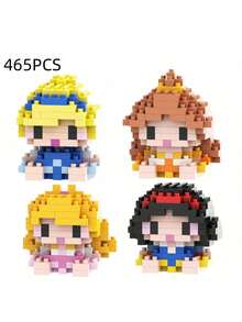 5cm High Marvel Spider-Man Winnie The Pooh Princess Building Blocks Puzzle Toy, Suitable For Educational DIY, Desktop Decor For Block Lovers, Ideal Birthday Gift, Party Photo Prop, Back To School Supplies. Also Suitable As Christmas, Birthday Gift And Cartoon Character Toy. - Multicolor - View 3