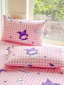 三件套（1件床裙，2件枕套）印花荷叶边床裙，全覆盖防尘罩，裙摆式床裙三件套，褶皱床裙配2个枕套，水洗磨毛天鹅绒触感，光滑吸湿透气，褶皱裙摆覆盖床尾，美化卧室，四边固定包边床垫保护罩三件套 - 小魔女 - 查看 3