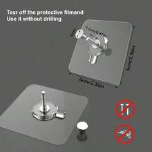 30pcs Invisible Screw-Free Adhesive Hooks, Transparent Screw Hooks For Hanging Pictures, Posters, Frames - No Drilling Required, Strong Adhesive Wall Hooks