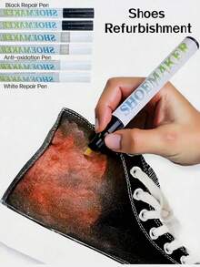 1/2/3pcs Convenient Shoe Repair Pens, Anti-Oxidation & Waterproof, Black/White Shoe Color Restorer And Hole Fixer Patch, Suitable For Daily Care Of Precious Shoes, Fit For Casual Shoes/Sneakers/Flats/Canvas Shoes/Sports Shoes